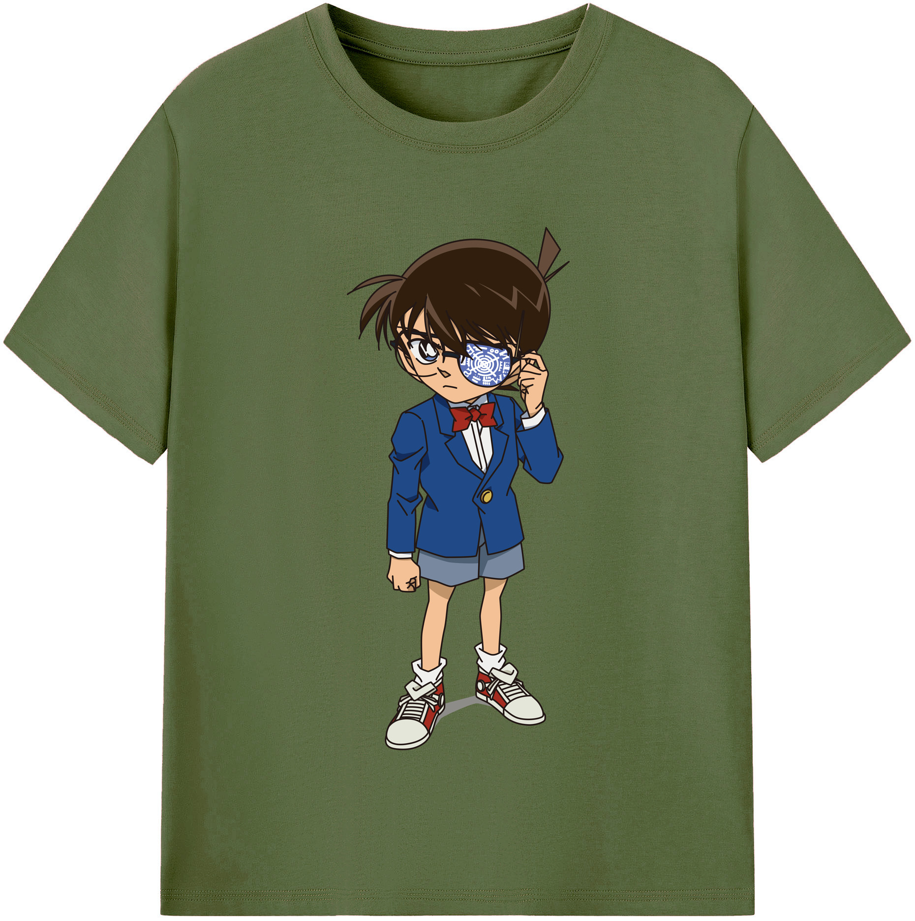 （画像用） 名探偵コナン 江戸川 コナン Detective Conan Conan Edogawa 綿100％半袖Tシャツ（フロントプリント）